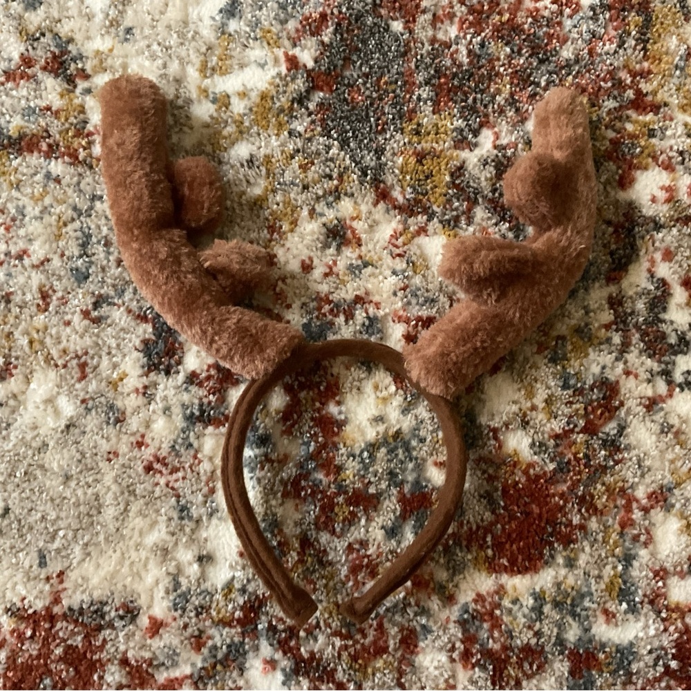 Brown Plush Antler Headband for Everyone